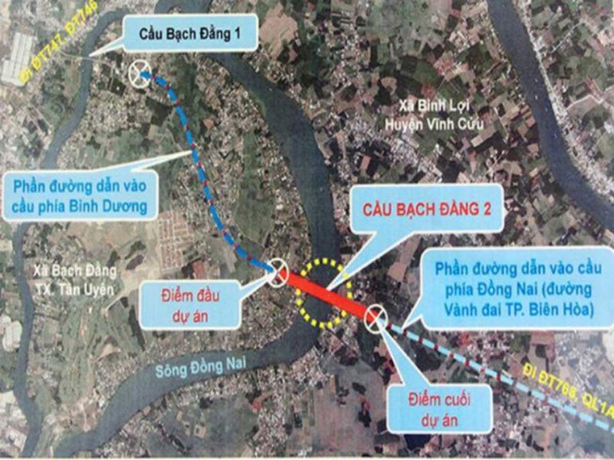 Khởi công Dự án xây cầu Bạch Đằng 2 nối Đồng Nai và Bình Dương vi tri cau bang dang 2 - Khởi công Dự án xây cầu Bạch Đằng 2 nối Đồng Nai và Bình Dương